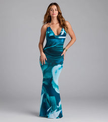 Dinner With A View Abstract Open Back Maxi Dress