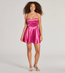 Luxury Views Satin Sequin Skater Dress