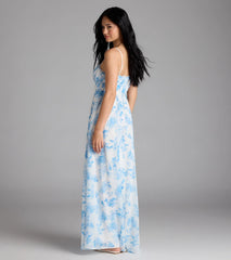 Sweet Beauty Floral A-Line Chiffon Maxi Dress