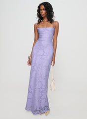 Celena Maxi Dress Lilac Burnout
