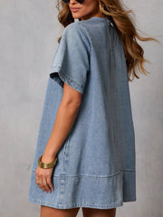Casual Short Sleeve Denim Dress