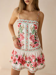 Floral Print Spaghetti Strap Mini Dress