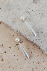 Anndrea Teardrop Earrings Pearl