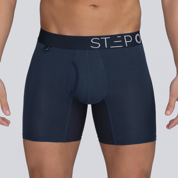 Boxer Brief Fly - Dark Navy - Bamboo Underwear - Model:Ivan