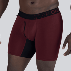 Boxer Brief Fly - Burgundy & Black - Bamboo Underwear