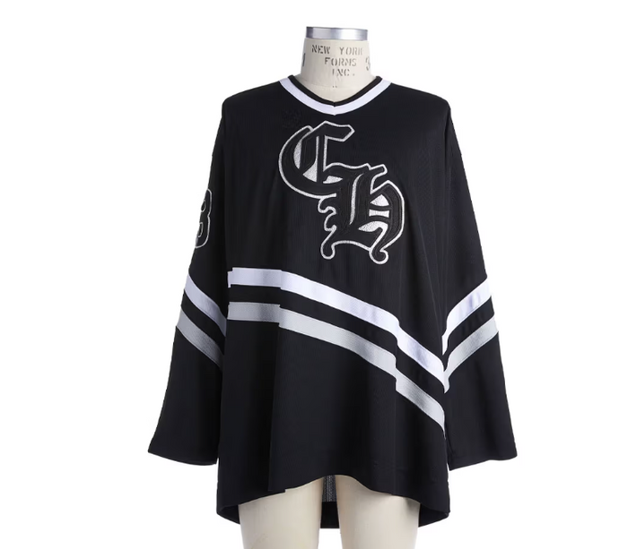 Chrome Hearts Hockey Jersey Black – shirt front view