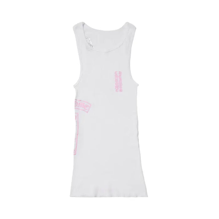 Authentic Chrome Hearts Chrome Hearts T Bar Rib Tank White – front view