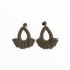 Deepa Rafaela Hooped Post Earrings - Grey