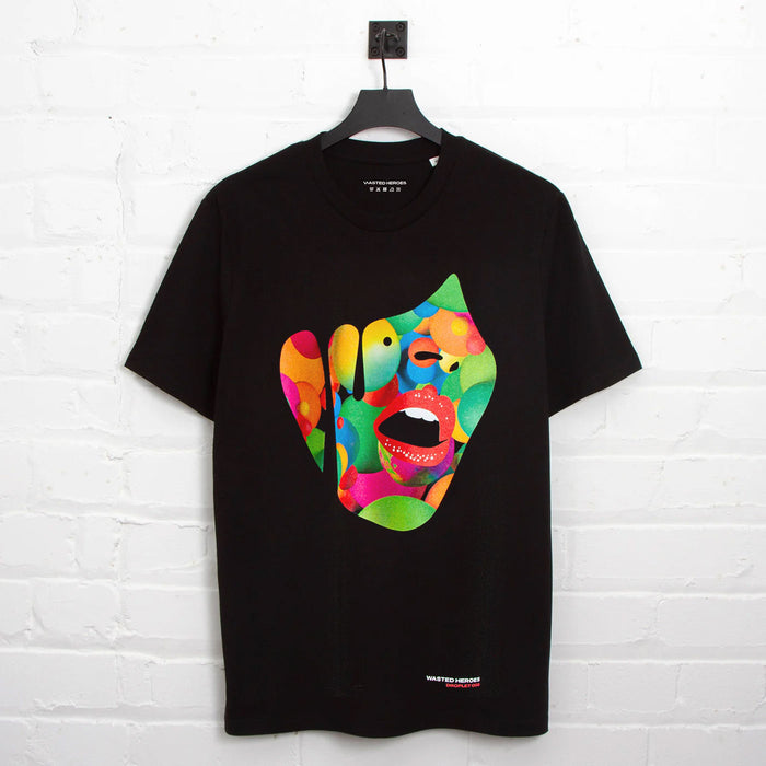 Droplet Face 008 - Tshirt - Black