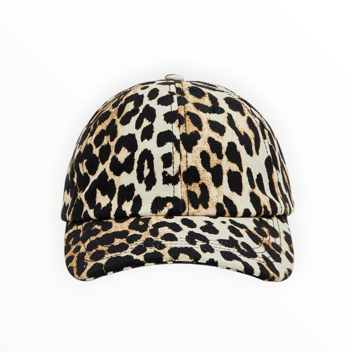Ganni Leopard Print Cap - Leopard Print - Size OS