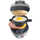 Hamilton Beach Breakfast Sandwich Maker, Silver/black