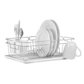 Kitchen Details Dish Rack Twisted Chrome, 3 Piece, White