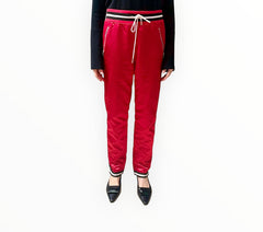 Kith x Mitchell & Ness Satin Warm-Up Pants - Red - Size S