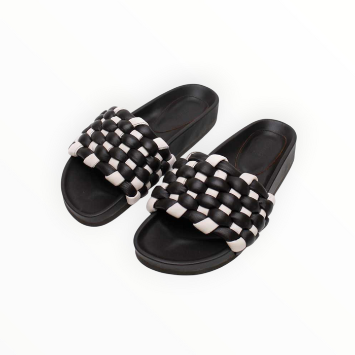 La Tribe Selene Slides - Brown/White - Size 39