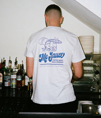 ART OF McSauce Pizza Co Tee | White Graphic Football T-shirt