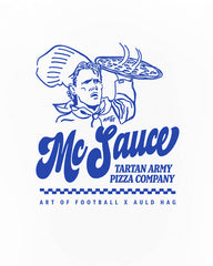 ART OF McSauce Pizza Co Tee | White Graphic Football T-shirt