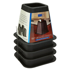 Simplify 6" Bed Risers 4 Pack-Black
