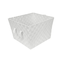 Simplify Large 15" Woven Strap Storage Bin-Heather Gray