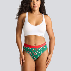 Women's Bikini Brief - Candy Canes - Bamboo Underwear - Model:Yolanda