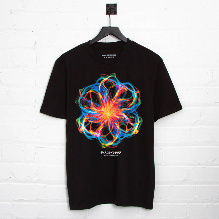 016 Disco Psychedelia Front Print - Tshirt - Black