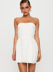 Sybille Strapless Mini Dress White