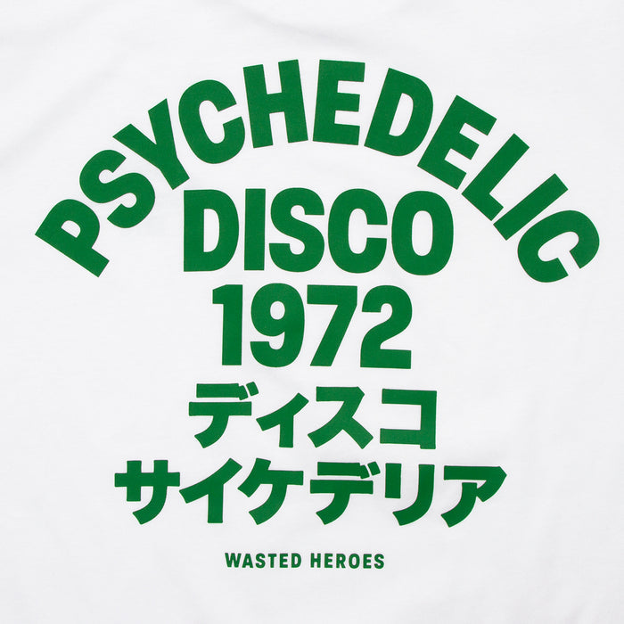 1972 Psychedelic Disco Back Print - Tshirt - White Green