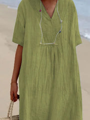 Casual Loose Short Sleeve Midi Dress