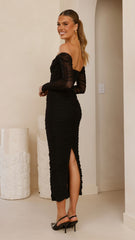 Kylie Maxi Dress Long Sleeve - Black