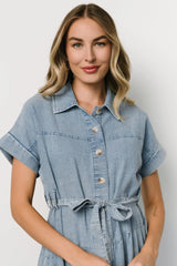 Logan Button Up Dress | Denim