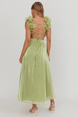 Madara Lace-Up Back Maxi Dress Sage