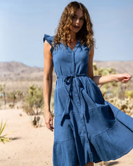 Emily Dress In Steel Blue