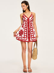 Floral Print Spaghetti Strap Dress
