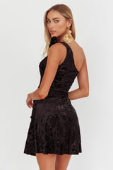 Midnight Aura One Shoulder Mini Dress Black