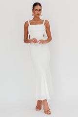 Dream Crush Lace-Up Back Maxi Dress White