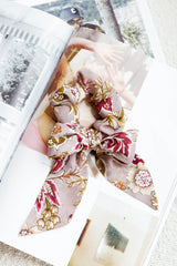 Bow Scrunchie Vintage Floral Purple