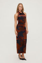 Burnout Halter Maxi Dress