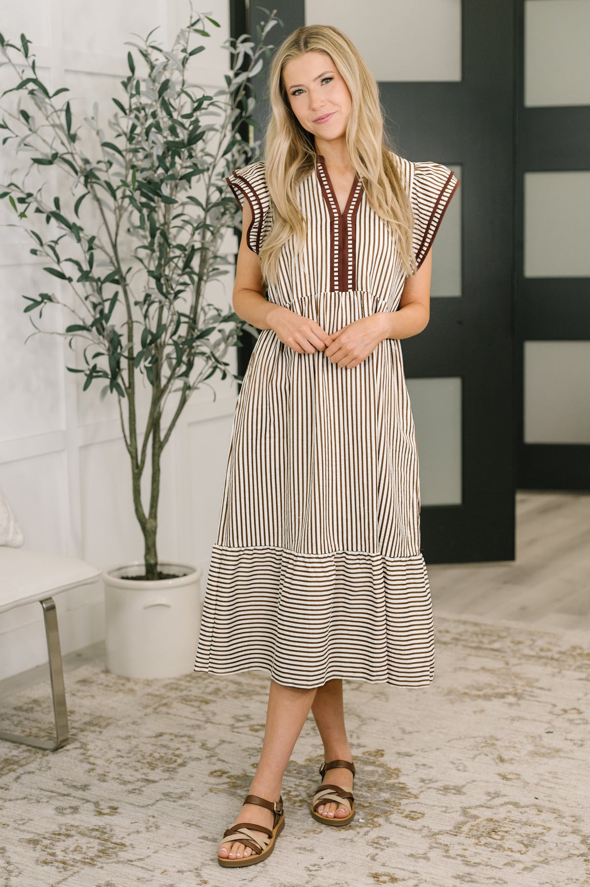 Let Me Love You Cap Sleeve Tiered Dress