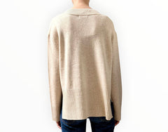 Aleger Classics V Neck Jumper - Oatmeal - Size S