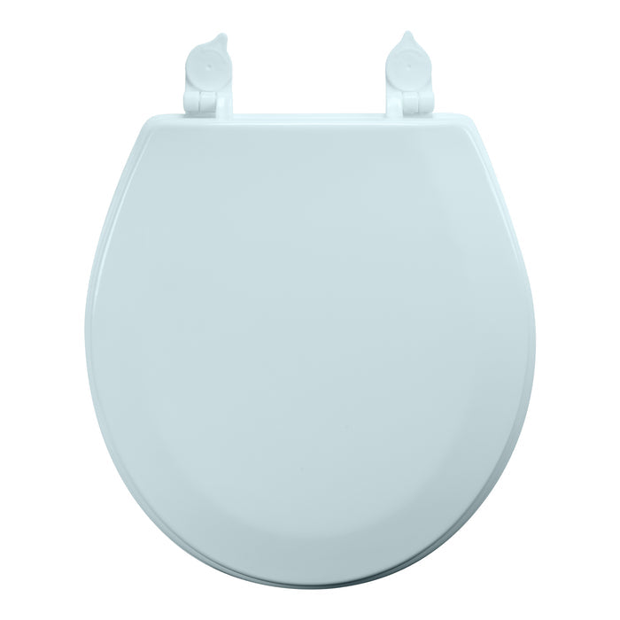 Bath Bliss Beveled Wood Standard Round Toilet Seat-Light Blue