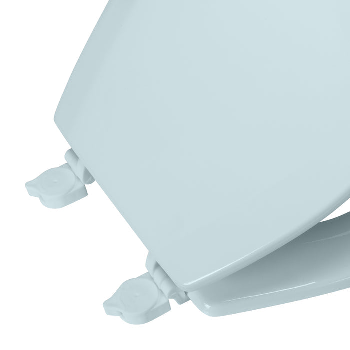 Bath Bliss Beveled Wood Standard Round Toilet Seat-Light Blue