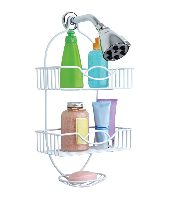 Bath Bliss Rainbow Style Shower Caddy - White