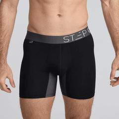 [EXP-A] Men's Bamboo Underwear Boxers in black and grey - Model:Skyler
