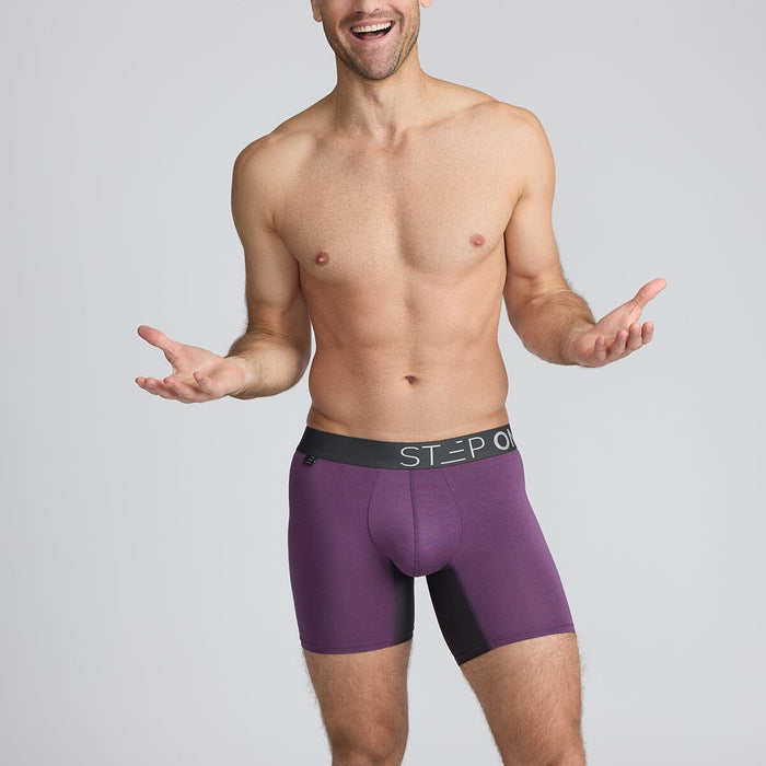 Men's Bamboo Underwear Boxers in purple - Model:Skyler