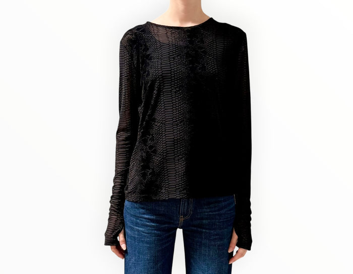 Camilla and Marc Figue Long Sleeve Top - Black - Size AU12