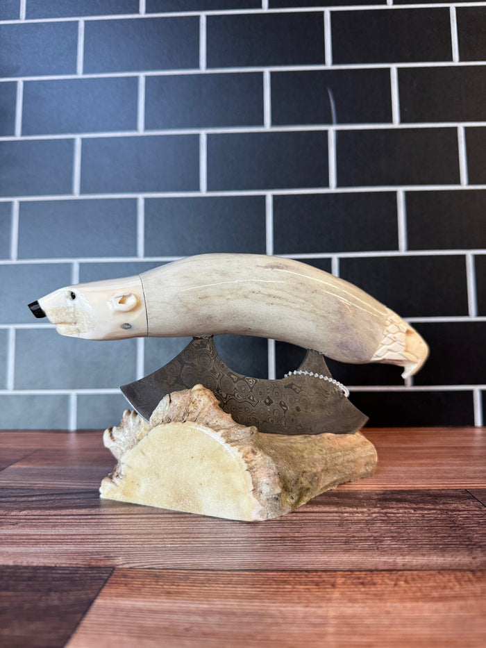 Carved Antler Ulu