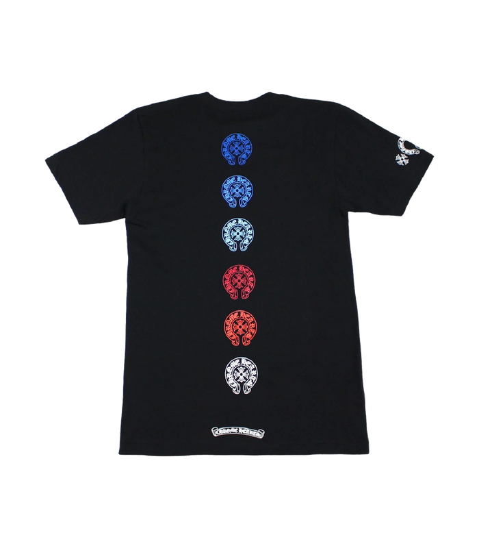 CH Multi Colored Horseshoe Straight Cross T-Shirt – shirt front view
