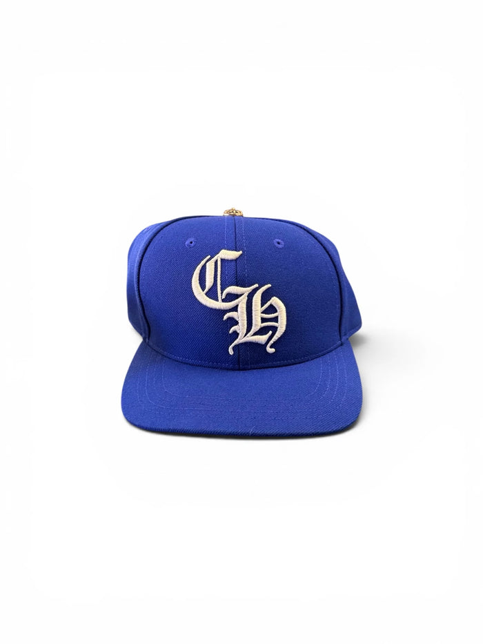Authentic Chrome Hearts Chrome Heart Baseball Hat Blue â€“ front view
