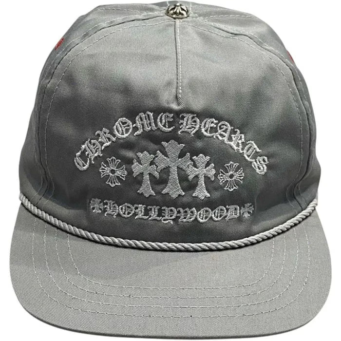 Authentic Chrome Hearts Chrome Hearts Gas Station 5 Panel Hat Grey â€“ front view