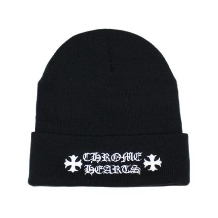 Authentic Chrome Hearts Chrome Hearts Logo Beanie â€“ Black â€“ front view