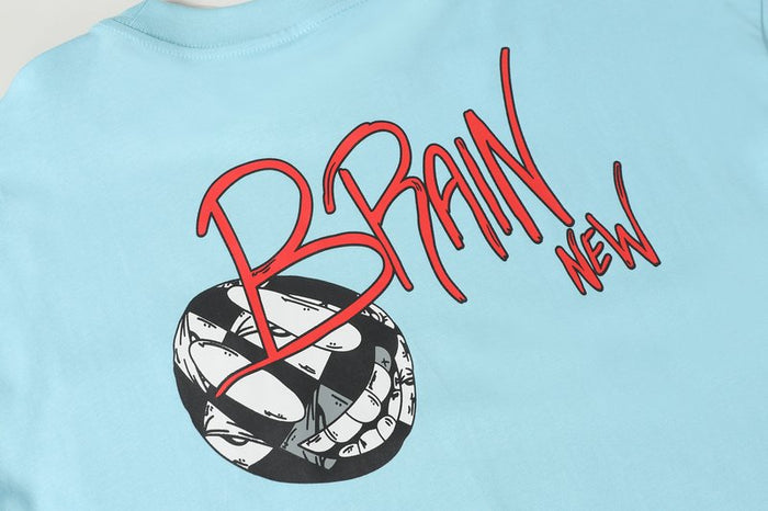 Authentic Chrome Hearts Chrome Hearts Matty Boy ‘Brain New’ T-Shirt – Light Blue – front view